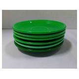 6 Fiestaware Classic Rim saucers colors green