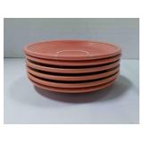6 Fiestaware Classic Rim saucers rose