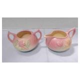 Vintage Hull pottery Magnolia creamer, sugar