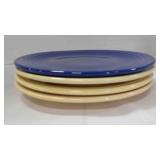 4 Fiestaware Classic Rim Dinner plates beige/blue