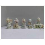 5 Precious Moments figurines