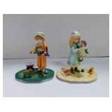 2 Vintage Jan Hagara porcelain figurines- Holly