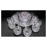 Antique Indiana Glass Punch Bowl - Paneled Daisy