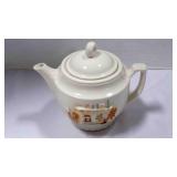 large Porcelier tea pot Vitreous hand decorated