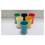 6 Fiestaware juice cups multi-color