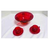 Vintage LE Smith Amberina grape punch bowl and LG