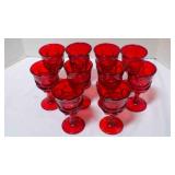 Vintage Fostoria Argus Ruby Goblets x10