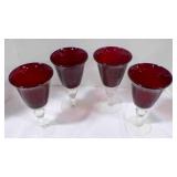 Vintage Artland iris Ruby hand-blown glass goblet