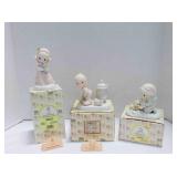 3 vintage Enesco Precious Moments figurines