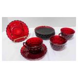 Vintage Anchor Hocking Royal Ruby Bubble saucer