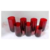 Vintage Anchor Hocking Royal Ruby red tumblers x7