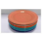7 Fiestaware Classic Rim Dinner plates multi-color
