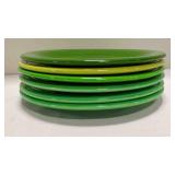 6 Fiestaware Classic Rim Dinner plates color green