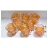 16 Vintage Jeanette Iris Herringbone tea cups