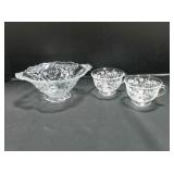 Fostoria Buttercup etched tea cups & Cambridge