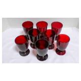 Vintage Anchor Hocking Royal Ruby foot tumblers