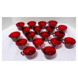 Vintage Anchor Hocking Royal Ruby tea cups x18