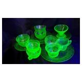 Vintage Vaseline depression glassware