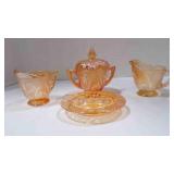 Vintage Jeannette Iris Herringbone sugar bowl