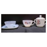 Vintage Fireking Honeysuckle sugar/teacup