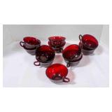 11 Vintage Anchor Hocking Ruby Red punch cups