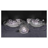 Vintage Jeannette Iris Herringbone candle holder