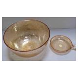 Vintage Jeanette floragold candy dish & large