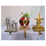 Fleur-de-lis, Santa Ornament, & Peace stocking