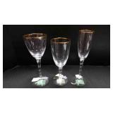 3 Lenox Fine Crystal wine or water goblets &