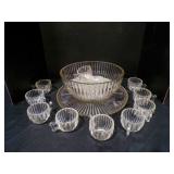 Vintage Heisey National pattern clear glass punch