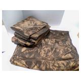 4 brown satin black out curtains 50x100