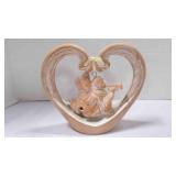 Terracotta cherub angel heart -shaped frame