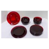 Anchor Hocking Royal Ruby dishes -4 small plates