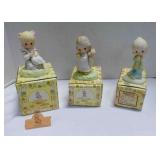 3 vintage Enesco Precious Moments figurines