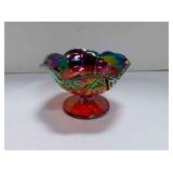 Imperial Carnival glass compote dish