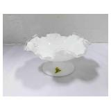 Vintage Fenton Silver Crest ruffled compote