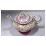 Vintage Lefton musical teapot pink rose floral