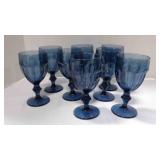 8 Vintage Libbey Duratuff Dusky Blue Ice Tea cups