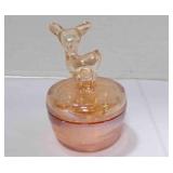 Vintage carnival fawn trinket/powder dish