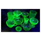 Vintage singles Vaseline depression glassware