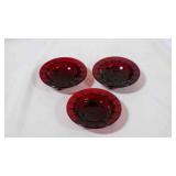 Vintage Ruby Red footed ashtray/trinket dish x5