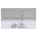 Vintage crystal candlestick, clear faceted crystal