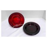 4 Vintage Arcoroc France Ruby red bowls