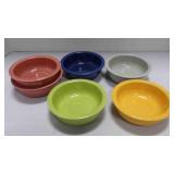 6 Fiestaware fruit bowls multi-color
