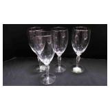 4 Lenox Fine Crystal wine/water goblets