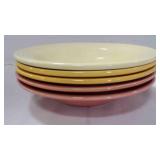 4 Fiestaware Classic Rim soup bowls multi-color