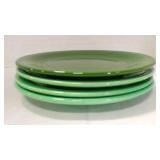4 Fiestaware Classic Rim Dinner plates greens