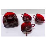 Vintage Anchor Hocking Royal Ruby Charm Square cup