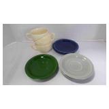 Fiestaware 3 tea-cups & 5 saucers multi-color