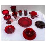 Vintage variety Ruby Red glassware